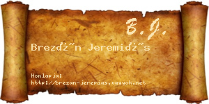Brezán Jeremiás névjegykártya